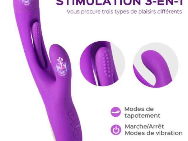 VIBROMASSEUR RABBIT AVEC TAPOTEUR POINT G ET STIMULATION POINT A